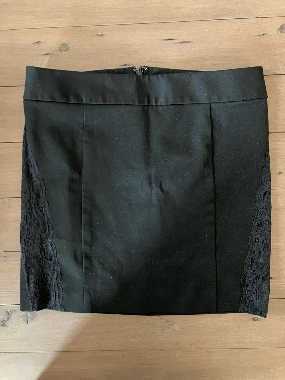 Express Black Lace-Inset Mini Skirt